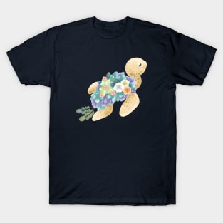 Sea Turtle with Shrubbery Shell T-Shirt